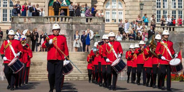 Military-Band-Members-Performing-In-Public