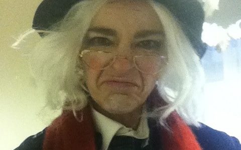 Scrooge-Stilt-Walker