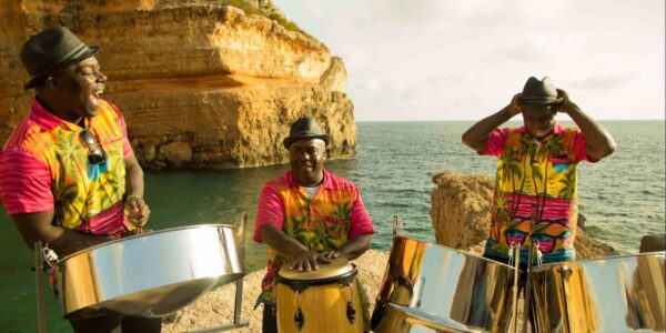 Steel-Drummers-Playing-At-Beach
