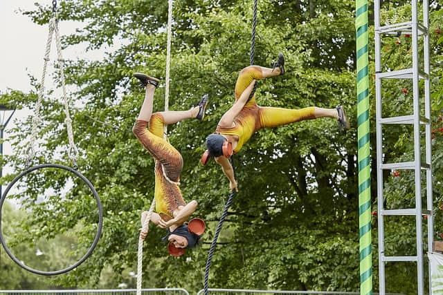 The Adventurous Jungle Show for hire. Our aerial jungle-themed children's show is available to book for children's events, eco-themed events or family fun days in London & the UK.
