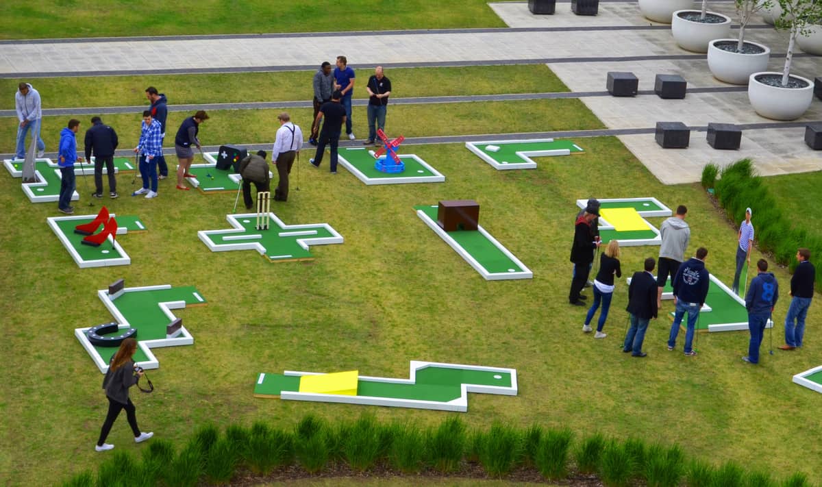 Mini golf party hire. Our mini golf party hire is available in London and the UK.
