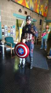 Captain America lookalike available to hire for corporate events in Belfast and the UK.