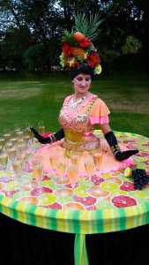 Bonita Fiesta human table for hire for picnic-themed events in the UK.