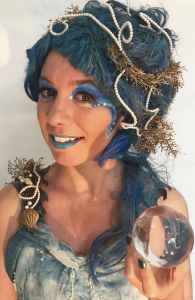 The Ocean Goddess for hire. Book our ocean-themed walkabout performer for shopping centre events in London & the UK.