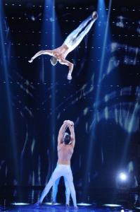 Acro-balance performers for hire. Our Acrobatic trio is available to hire for product launches in London & the UK.
