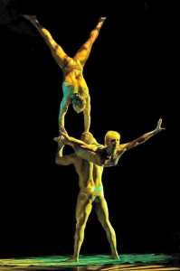 Acrobalance show for hire. Book our Golden Acrobalance Show for product launches in the UK & London.
