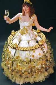 Walkabout champagne table for hire. Book the Golden Forest Champagne Table for corporate events in London & the UK.