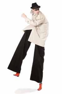 Book Detective Stilt Walker for birthday parties in London & the UK.