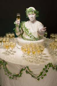 Classical human table for hire. Book our Grecian Living Table for museum events in Loughborough & the UK.