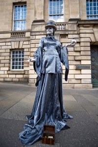 Silver Lady Human Statue 4