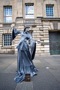 Silver Lady Human Statue 6