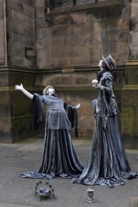Silver Lady Human Statue 8
