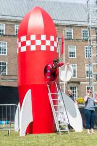 Rocket man show for hire. Book our Last Man on the Moon show for eco-themed events in London & the UK.