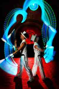 LED glow performers for hire. Our LED show is available to book for gala dinners in London & the UK.