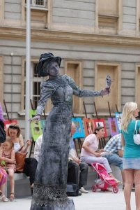 Living statues for hire, stone effect performer