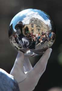 Silver Lady Human Statue 2