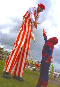 Circus stilt walkers for hire. Book our circus-themed stilt walkers for corporate events in London & the UK.
