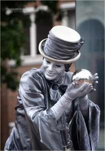Silver Lady Human Statue 3