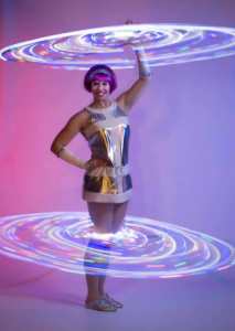 LED hula hoop show for hire. Book our LED glow show for award ceremonies in the UK & London.