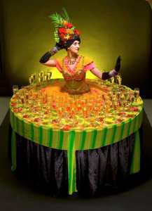 Book our Rio-themed living table. Our themed human table is available to book for corporate events or gala dinners in London & the UK.