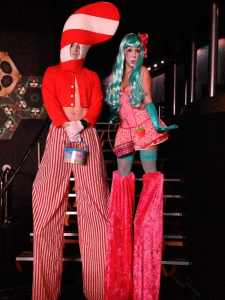 Candy Cane Stilt Walkers 5