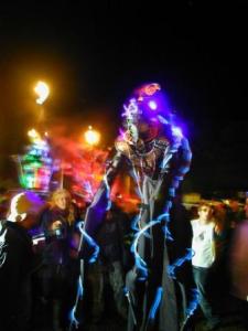Festival entertainment for hire. Our World Walker is perfect for Halloween, Sci Fi and festival entertainment in London and the UK