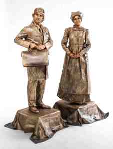 Victorian-themed living human statues for hire in the UK.