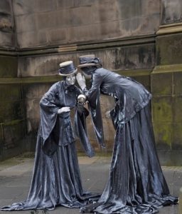 Silver Lady Human Statue 7