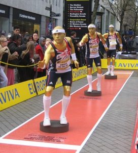 Olympic themed human statues for hire. Available worldwide.