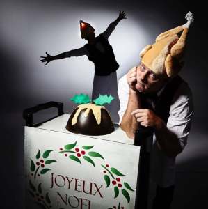 Book comedy waiters walkabout act for Christmas themed events in London and the UK.