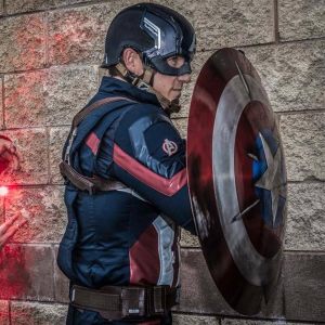 Captain America lookalike for hire. Our Captain America can be hired worldwide.