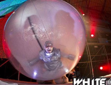 The boys in bubbles are Sci-Fi walkabout entertainers in the UK.