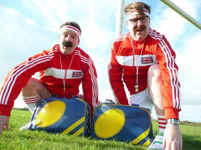 The Amusing Athletics Teachers for hire. Our comedy teachers are available to book for shopping centre events, picnic events or sports-themed events in London & the UK.