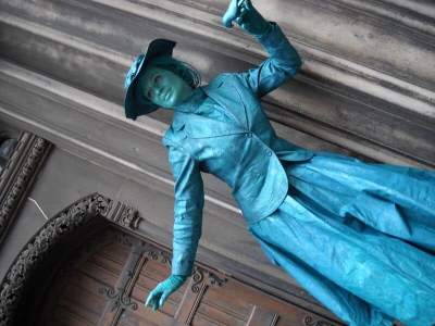 Book our lady in blue for your event. Our lady in blue is available for hire in London and around the UK.