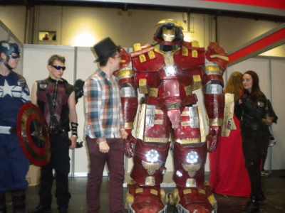 Large Iron Man costume performer for hire. Our Iron Man performer can be hired worldwide.