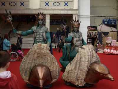 Maritime, Nautical, ocean and sea themed event entertainers. Our Tritons or Gods of the sea are availible to hire in London and the UK.