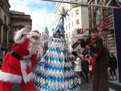 Christmas Tree Stilt Walker 1