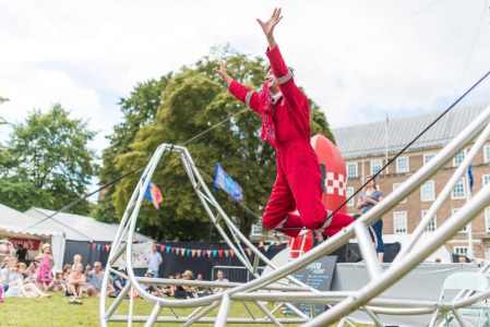 Street theatre show for hire. Book our Last Man on the Moon show for picnic events in the UK & London.