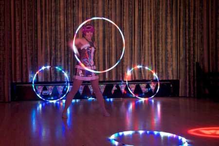 1960's Space Glow Show for hire. Book our sci-fi themed LED poi show for sci-fi themed events in Bristol & the UK.