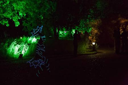 Blossom LED Butterfly for hire. Our LED walkabout act is available to book for brand activations in London & the UK.