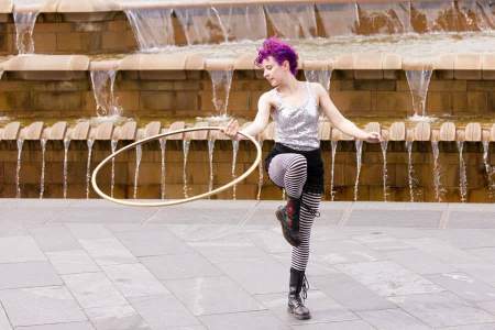 LED Glow Hoop Show for hire. Book our LED hula hooper for award ceremonies in Bristol & the UK.