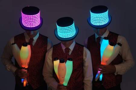 Glow Jugglers for hire. Book our LED circus performers for shopping centre events in the UK & London.
