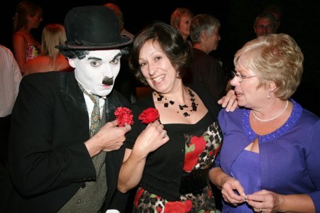 Charlie Chaplin mime artist, wedding entertainment.