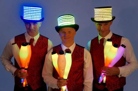 LED Jugglers for hire. Book our Glow Jugglers for product launches in London & the UK.