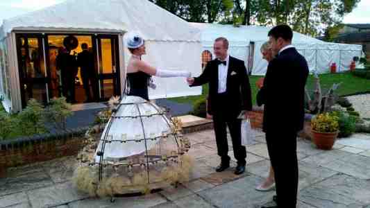Strolling champagne tables for hire. Book the Chic Champagne Tables for award ceremonies in the UK & London.