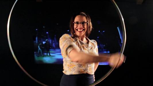 The Comedy Loop for hire. Book our 70's-themed comedy hula hoop act for festivals in London & the UK.