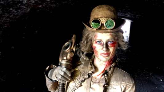 Steampunk Zombie human statue for hire