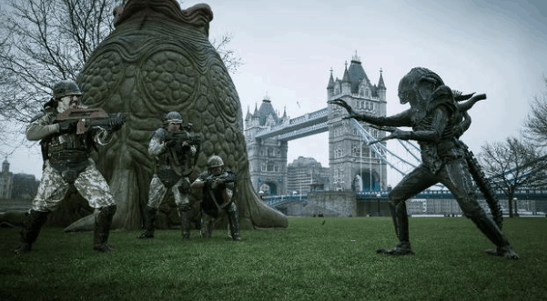 Aliens and creature characters for hire for sci-fi conventions and other science themed events in the UK.