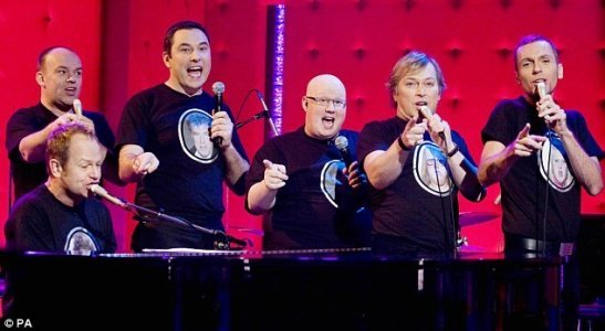 4 Poofs and a Piano performing on Britain's Got Talent with David Walliams and Matt Lucas.