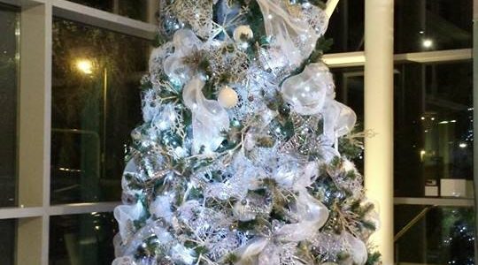 Blue and White WIntery Tree